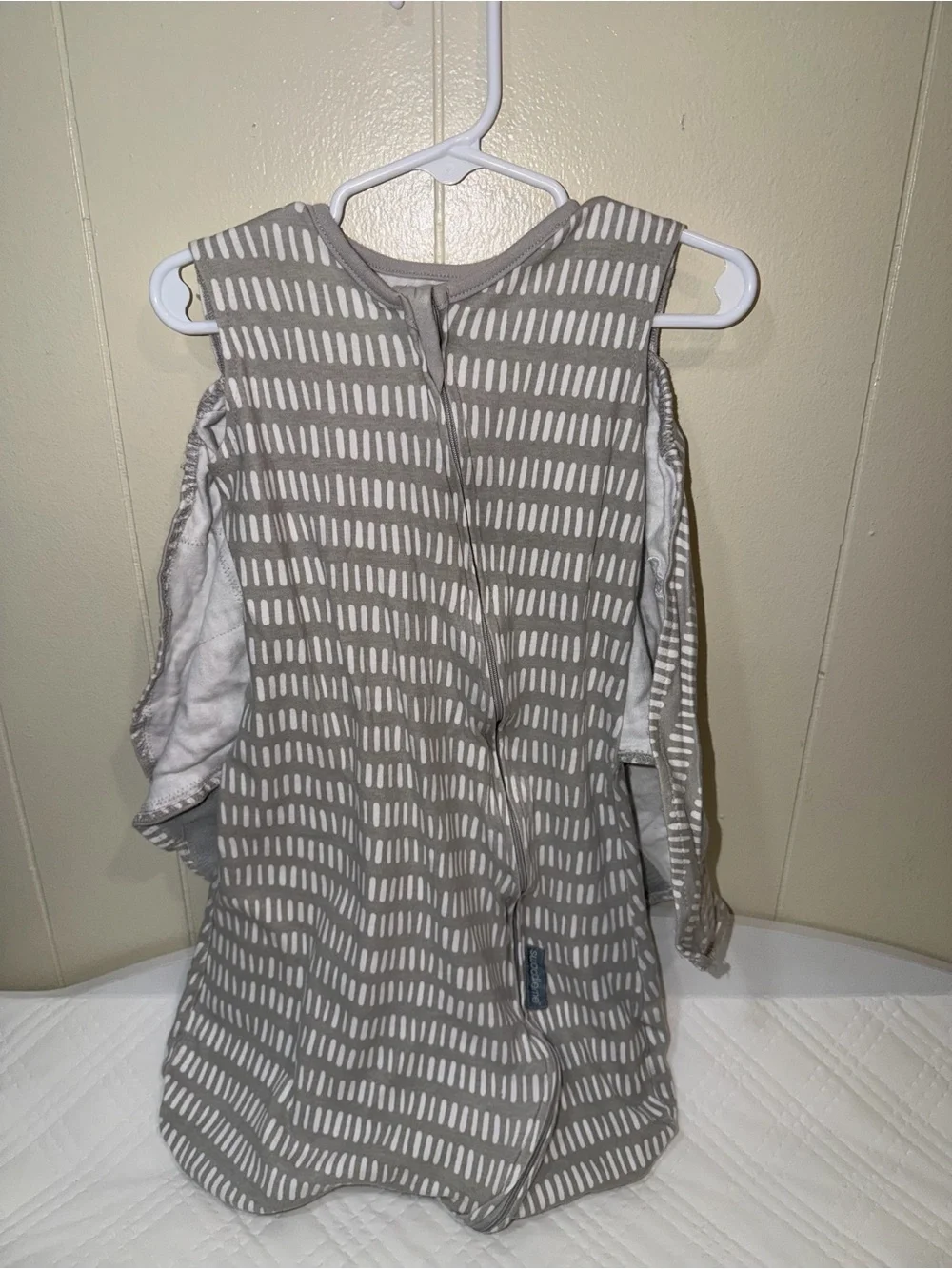 Neutral Gray & White Patterned Baby Velcro Swaddle